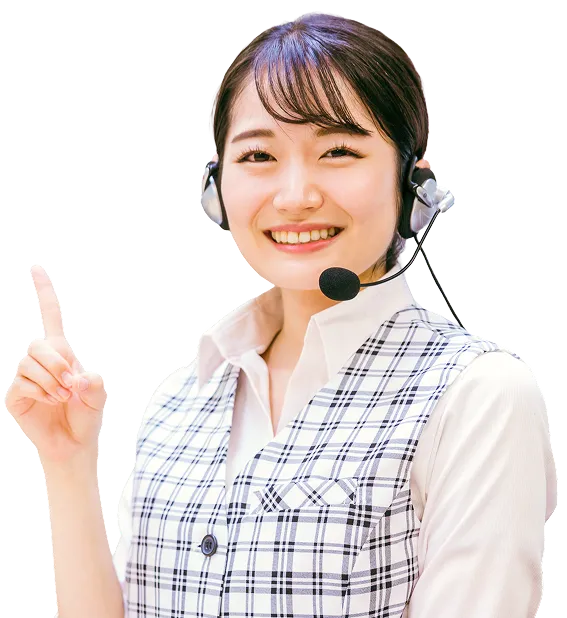 問い合わせ募集をする女性の画像