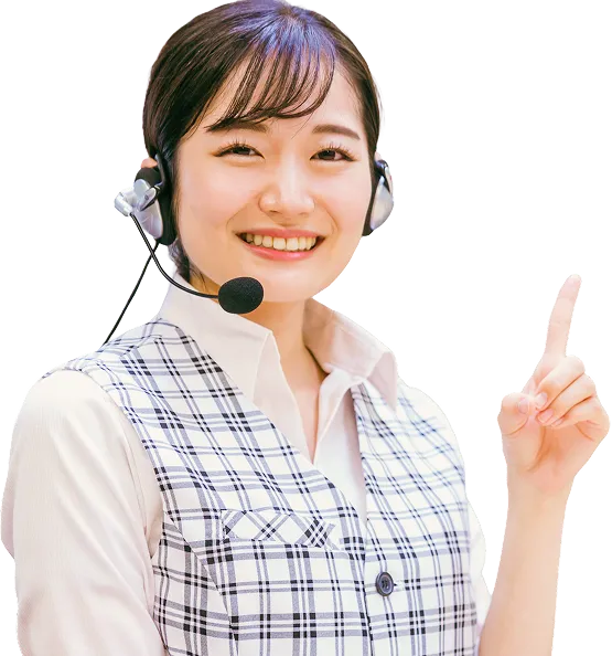 問い合わせ募集をする女性の画像